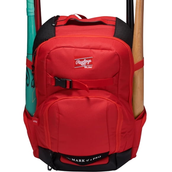 Mochila Rawlings THE JOURNEY para béisbol/sóftbol, color escarlata