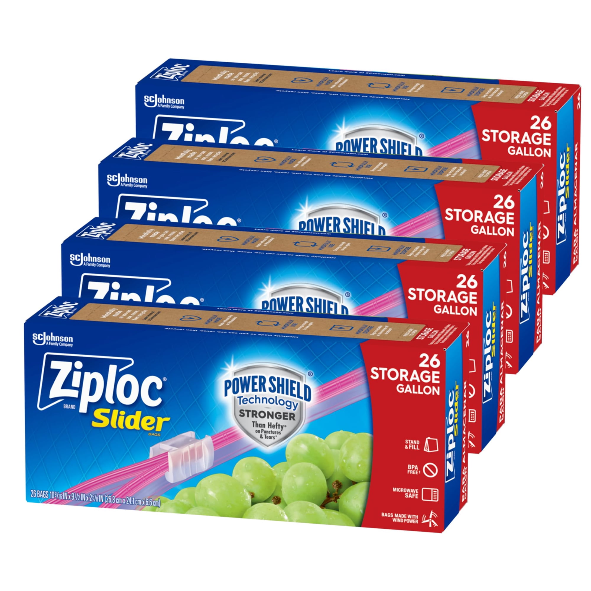 Bolsas De Almacenamiento De Alimentos Ziploc Gallon Power Shield 104 Bolsas