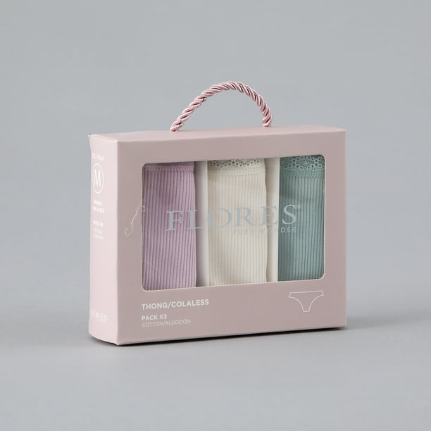 Pack 3X Colaless Algodon Rib Flores Mujer 25575-1