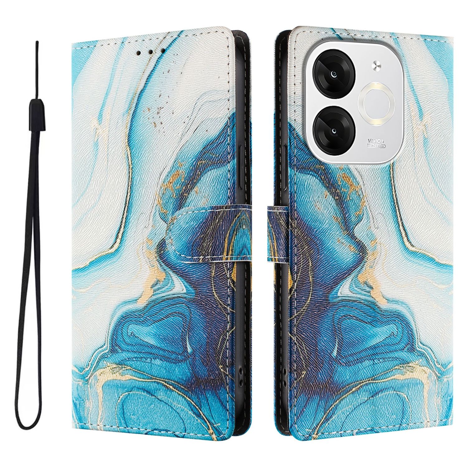 Foxdock Funda Tipo Cartera Para Itel A80 Con Soporte Y Correa – Diseño De Patrones Lindos