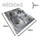 thumbnail image 2 of Lavaplatos 50x40cm Empotrado Acero Con Rejilla Y Dispensador Cromado, 2 of 3