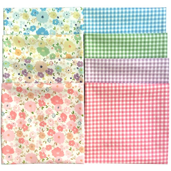 Juego de 8 telas Mililanyo 46 x 56 cm de algodón con estampado floral
