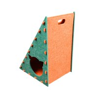 Magideal - Cat Scratcher Furniture Protector Triángulo Vertical Vertical Fiergo Toy De Gatito De Refugio Para Almohadillas Para Gatos Para Gatos Interiores Que Verde Y Ornage