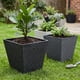 thumbnail image 4 of Set 2 Macetero Plastico Bajo Premium Base Cuadrada Conica L negro, 4 of 7