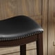 thumbnail image 4 of Taburete de bar New Ridge Home Goods Julian Wood con asiento de sillín, 4 of 6