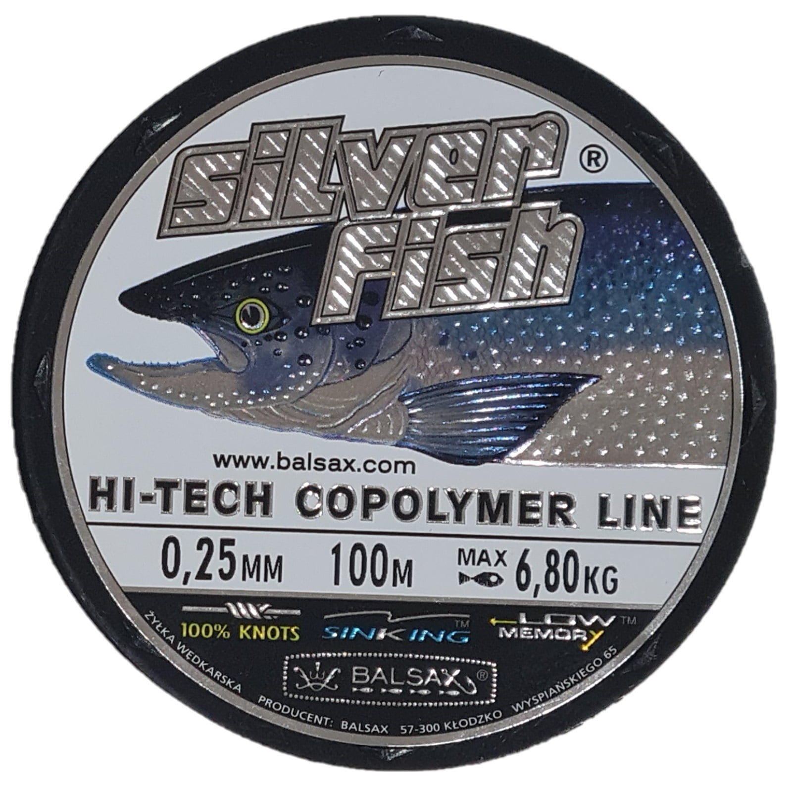 Balsax - Nylon Pesca Silver Fish 0,25mm 100mts 6,8kg Silv Blue