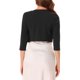 thumbnail image 3 of INSPIRE CHIC Chaqueta de Mujer de Manga 3/4 sin Cuello con Pliegues y Frente Abierto Recortado M Negro, 3 of 6