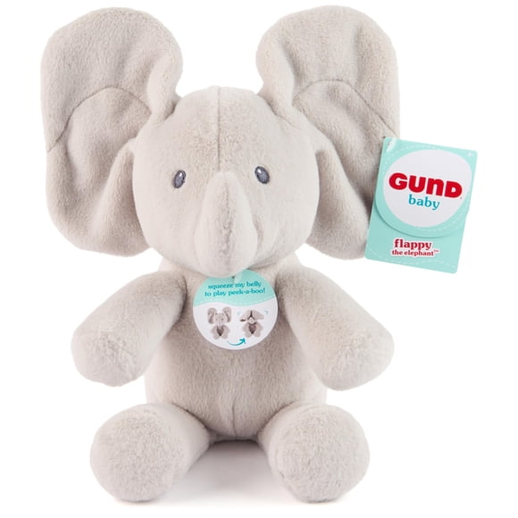 Peluche GUND Baby Peek-a-Boo Flappy Elephant, gris, 7 pulgadas