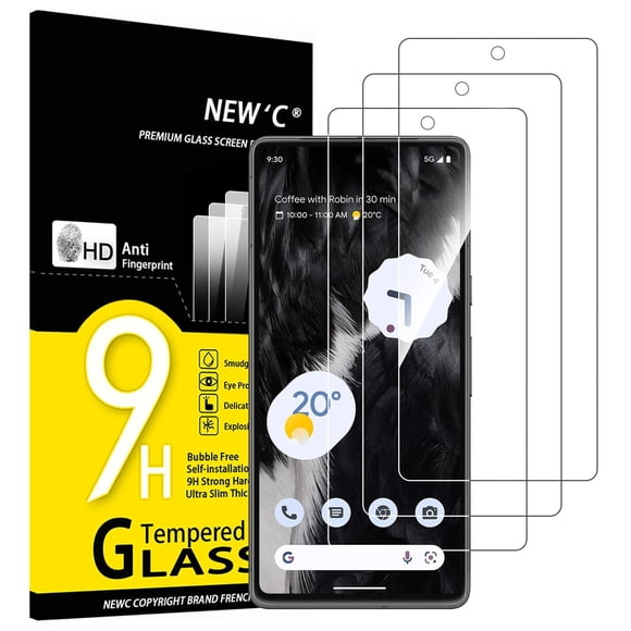 Protector de pantalla NEW'C para Pixel 7 - Pack de 3 de vidrio templado