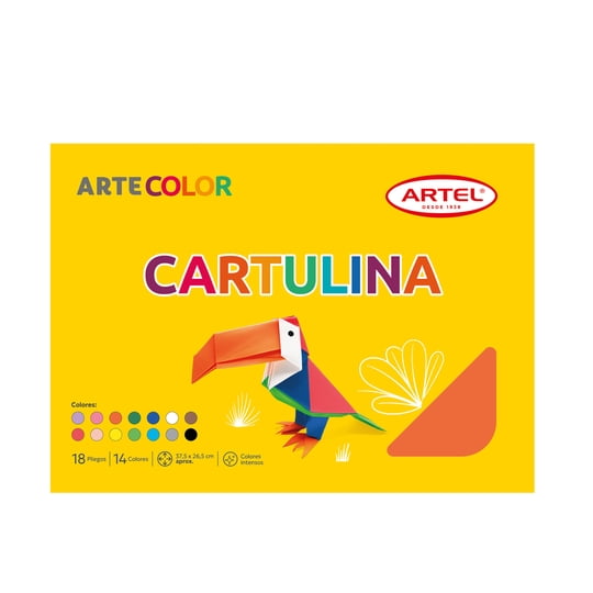 Carpeta Cartulina 18 Pliegos 14 Colores 1 Un Artel