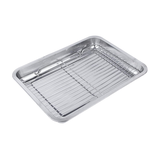 Bandeja Para Hornear Galletas, Barbacoa, Fácil De Limpiar, Para Reuniones Familiares, Pasteles, Con Rejilla, 36 Cm X 27 Cm X 4,8 Cm