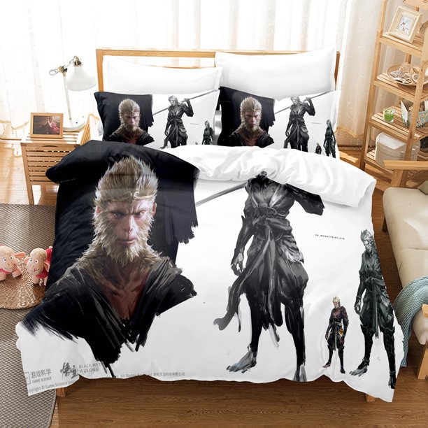Hot Black Myth Wu Kong Bedding Set Single Twin Full Queen King Size Bed Set Aldult Kid Bedroom Duvetcover Sets bed sheetBed Sheets