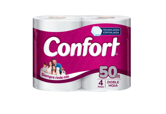 Pack X4 Papel Higiénico Confort 50 Mts 16 Rollos