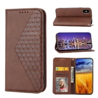 Funda Flip Foxdock Para Iphone Xs Max , Estilo Billetera Con Diseño Rombo, Correa De Mano Y Soporte, Uso Diario