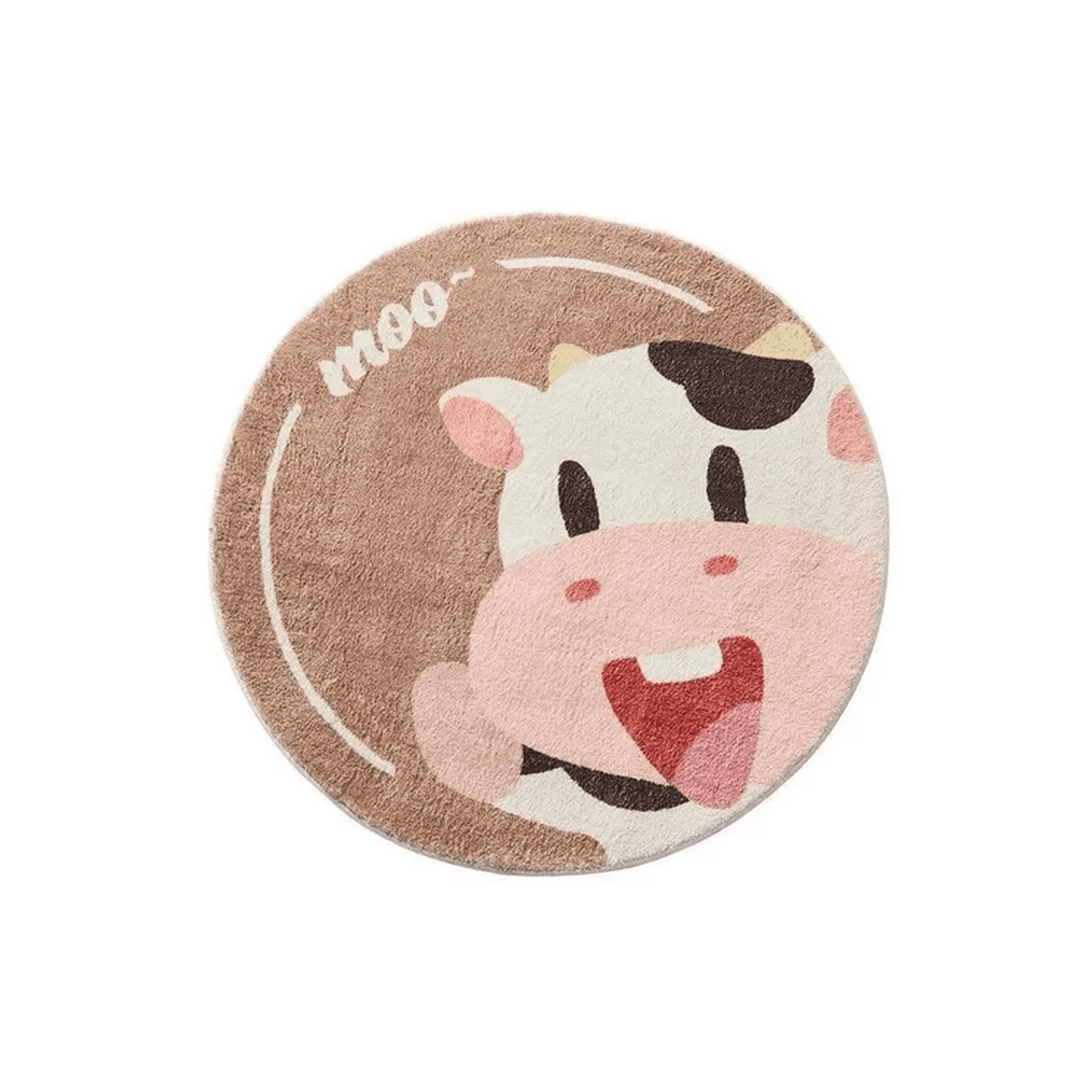 Genérico - Alfombra Redonda 100 Cm Super Suave Vaca