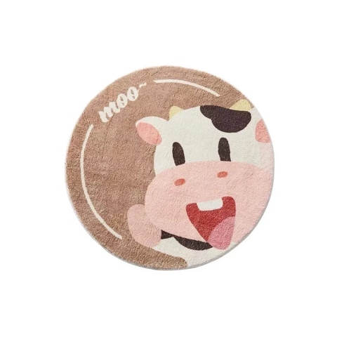 Genérico - Alfombra Redonda 100 Cm Super Suave Vaca