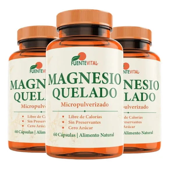 Magnesio Quelado Cápsulas Alta Absorción - Pack x 3