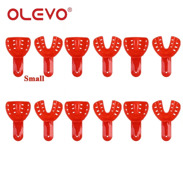 OLEVO 12 Pcs Disposable Dental Impression Trays Adult Kid Kit Colorful Upper Lower Teeth Holder Odontología Treatment Material