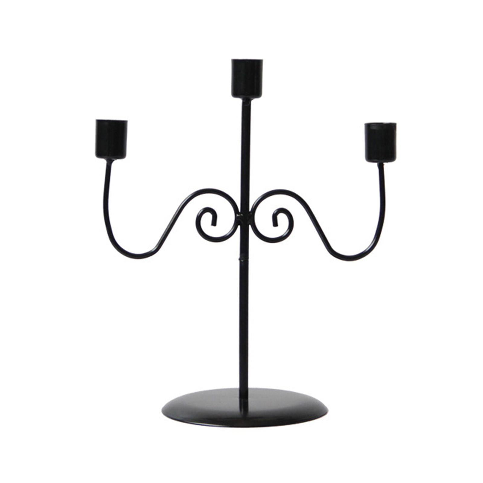 Candelero De Hierro Negro Retro - Soporte Para Velas Decorativo Hecho A Mano Para Cenas Y Hogar