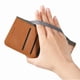 thumbnail image 4 of Funda tipo cartera para iPhone 16 de piel con cierre magnético, ranuras para tarjetas y correa para la muñeca Marrón, 4 of 6