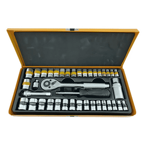 Genérico - Set Kit Jgo De Dado 1/4 3/8 Milimétrico Pulgada 40 Pcs Color Naranja Claro