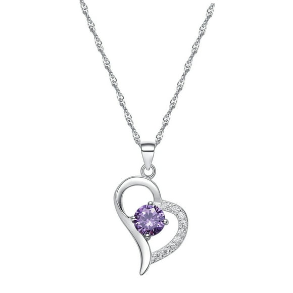 Collar Corazón Plata Italiana History- Morado