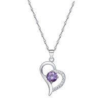 Vanité - Collar Corazón Plata Italiana History- Morado
