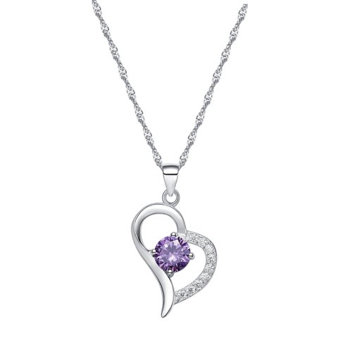 Vanité - Collar Corazón Plata Italiana History- Morado