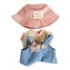 thumbnail image 1 of Figura De Felpa, Camiseta Y Mono, Vestido De Flexibilidad DIY Para Muñeca De 5,91 Pulgadas, Sombrero Rosa, 1 of 3