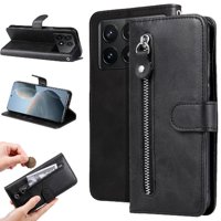 Gangxun - Funda Con Cremallera Para Xiaomi Poco X6 Pro, Carcasa Cartera De Cuero Pu Con Soporte Y Tarjetero