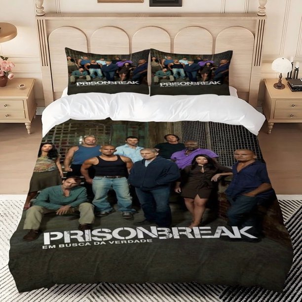 3pcs Prison Break Poster Plot Character Relationship Theme Printed Bedding Set