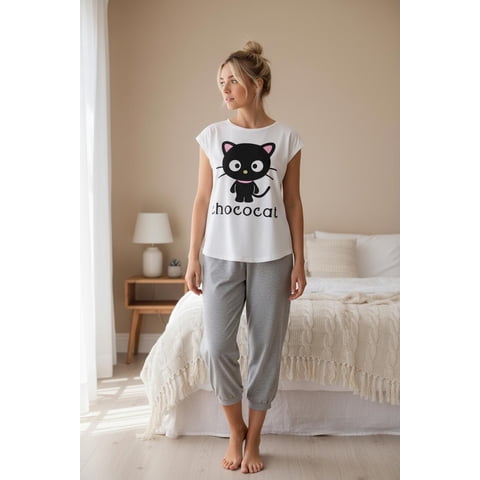 Hello Kitty - Pijama Mujer Chococat Beige S