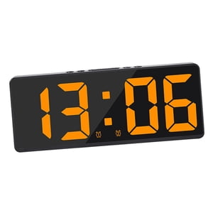 Bothyi - Reloj Despertador Electrónico Digital Snooze Usb Pantalla Grande Atenuador Calendario Naranja
