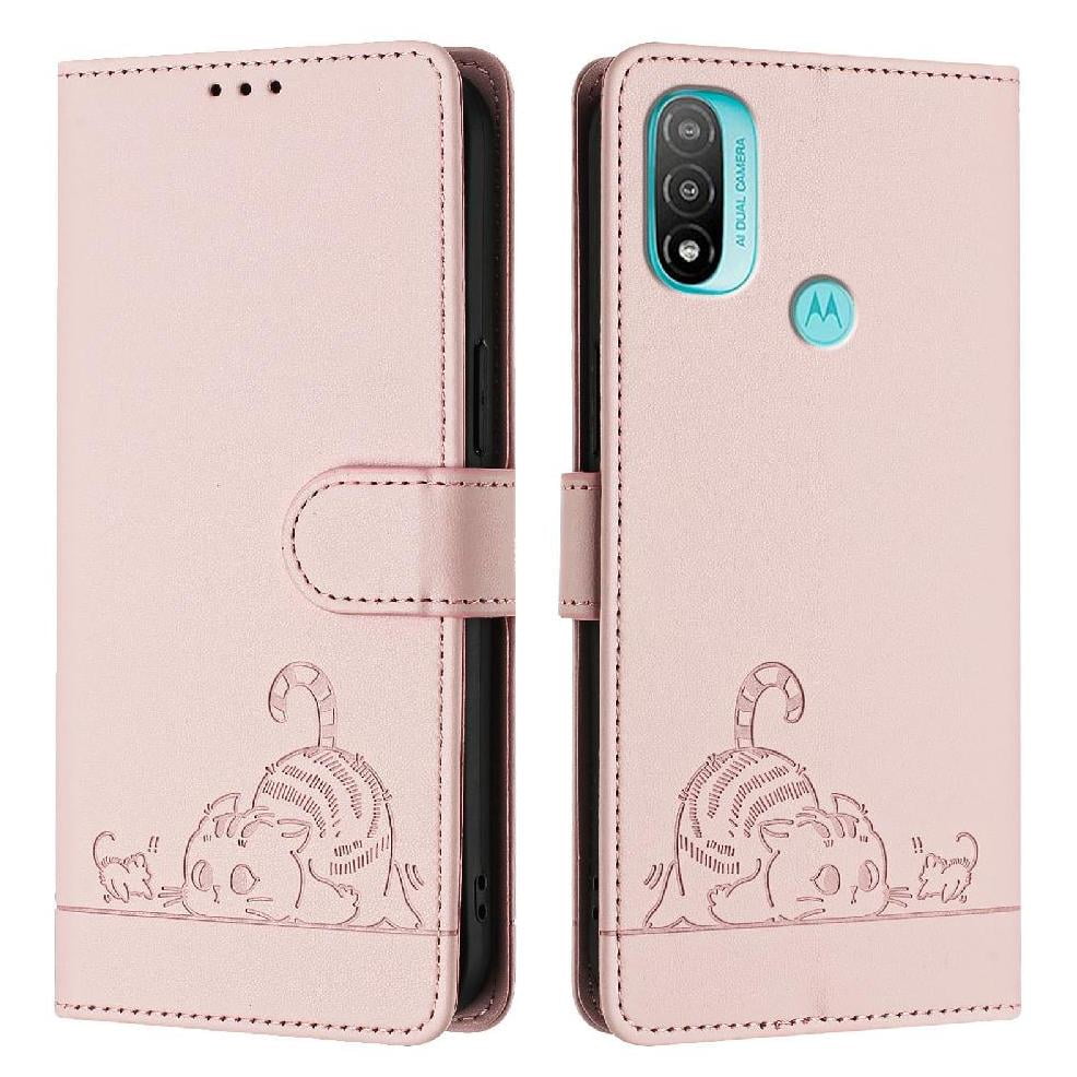 Funda Tipo Cartera Foxdock Para Motorola Moto E20/e30/e40 Con Soporte, Ranuras, Rfid, Diseño De Gato