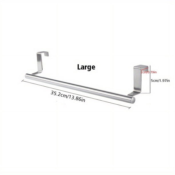 1pc Stainless Steel Towel Rack - Punch-Free Cabinet Door Back Rag Rack for Bathroom Towel Storage and Organization