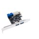 thumbnail image 1 of Convertidor De Adaptador De Tarjeta De Expansión PCI-E PCI Express A USB 3.0 De 2 Puertos De 19 Pines, 1 of 2