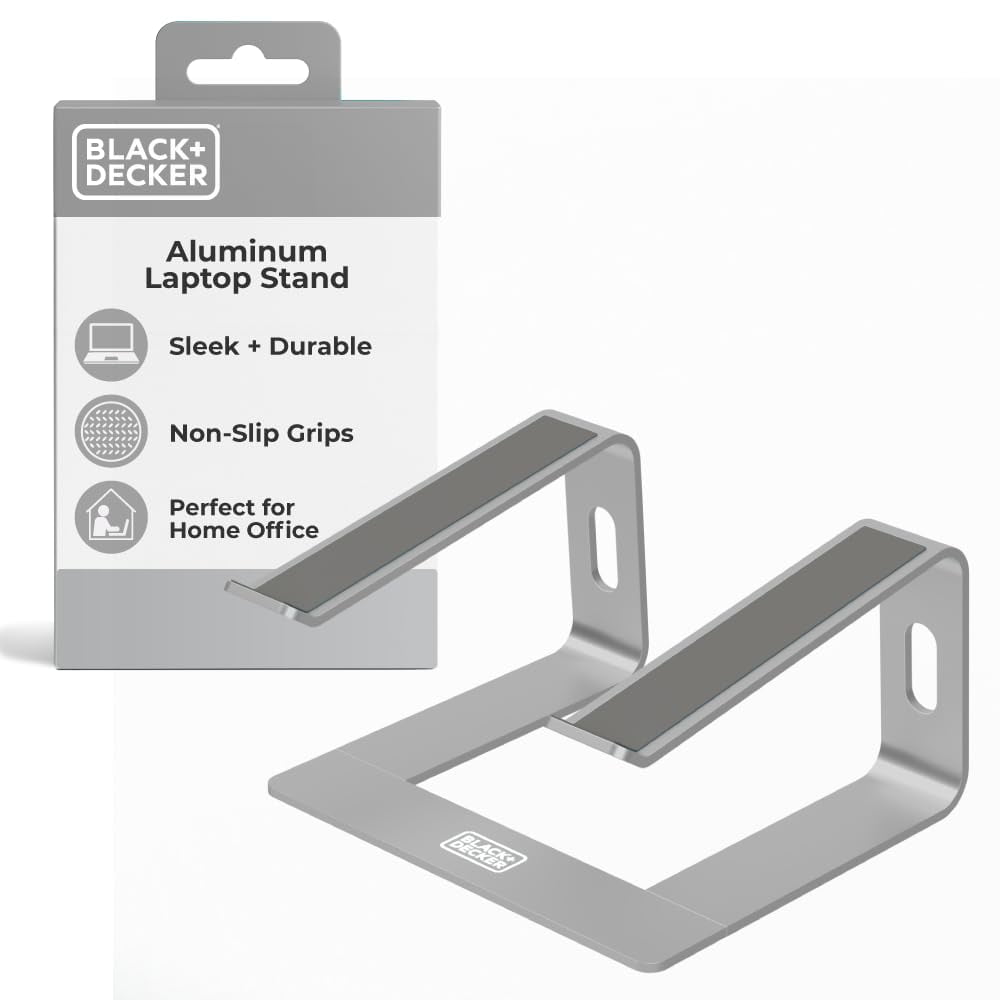 Soporte Para Portátil Black+decker De Aluminio Ergonómico Plateado