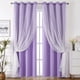 thumbnail image 1 of suxuMhao Cortinas de Estrellas Huecas con Gasa, 2 Piezas 52x63in, Cortinas para Sala/dormitorio, Cortina Transparente Perforada Opaca, Morado + Blanco, Poliéster y Encaje, 1 of 5