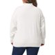 thumbnail image 5 of GRACE & GRANDEUR Conjuntos de Halloween Suéter de Cuello Alto para Mujer de Talla Grande Suave Jersey de Punto con Mangas Largas y Ajuste Relajado 2X Blanco, 5 of 7