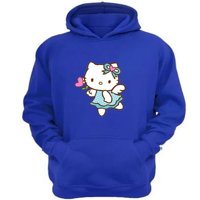 Genérico - Polerón Canguro Gatita Kitty Azul Talla Xl Unisex