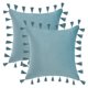 thumbnail image 1 of REGALWOVEN Paquete de 2 Fundas de Cojín Decorativas de Terciopelo Suave Sólido Bohemio con Borlas para Sofá Dormitorio Sofá Bruma Aqua 20" x 20", 1 of 6