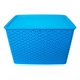 thumbnail image 3 of Canasto Plástico 24l Azul Con Tapa Organizador Azul, 3 of 4