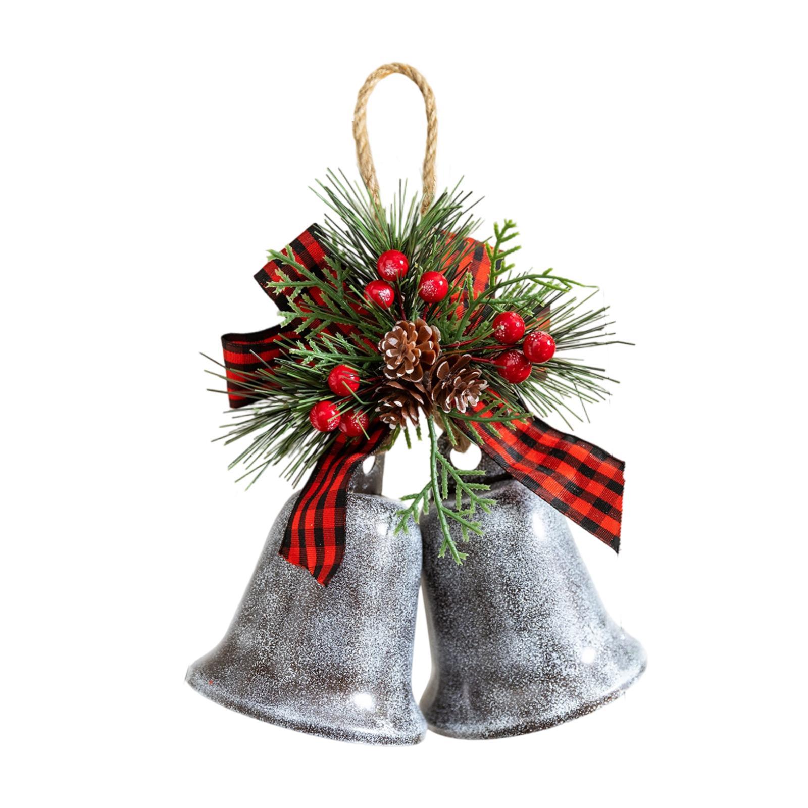Bothyi - Adorno De Campanas Navideñas, Decoración Rústica Navideña Para Manualidades De Bricolaje, Suministros Para Fiestas De Pared, Pintura Gris