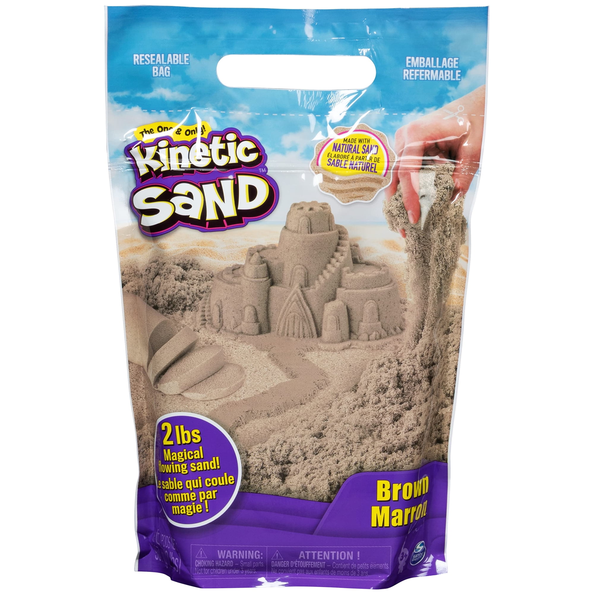 Sensory Play Sand Kinetic Sand Brown, 1 Kg Para Mayores De 3 Años Con Bolsa
