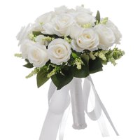 Magideal - Flor De , Ramo De Boda Nupcial, Ramo De Lanzamiento, Ramo De Boda De Estilo Rústico Para Novia, Ramo De Boda Para Adorno De Aniversario , Blanco
