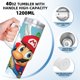 thumbnail image 5 of Super Mario Vaso aislado de acero inoxidable con asa, diseño temático, regalo para familia, amigos y fans; incluye pajita y encaja en el portavasos estándar, 40 oz, 5 of 6