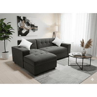 Muebles New - Seccional Milan Izquierdo Gris Oscuro Felpa