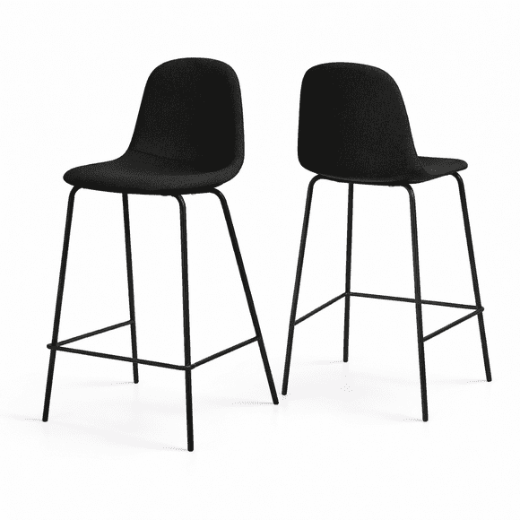 Pack de 2 Taburetes Eames de Lino Base Negra 66cm