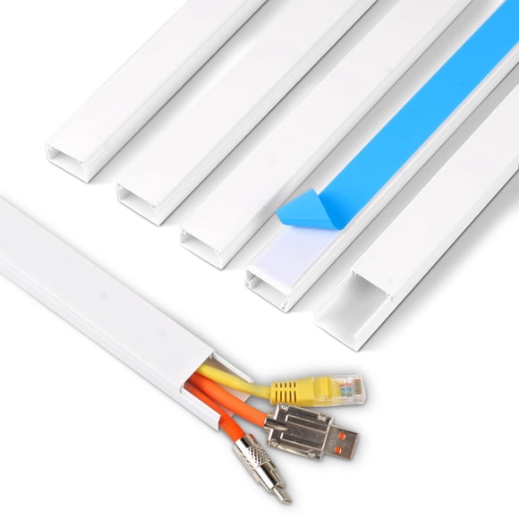 Ocultador de Cables Rindion 216 cm Autoadhesivo 6 piezas Blanco