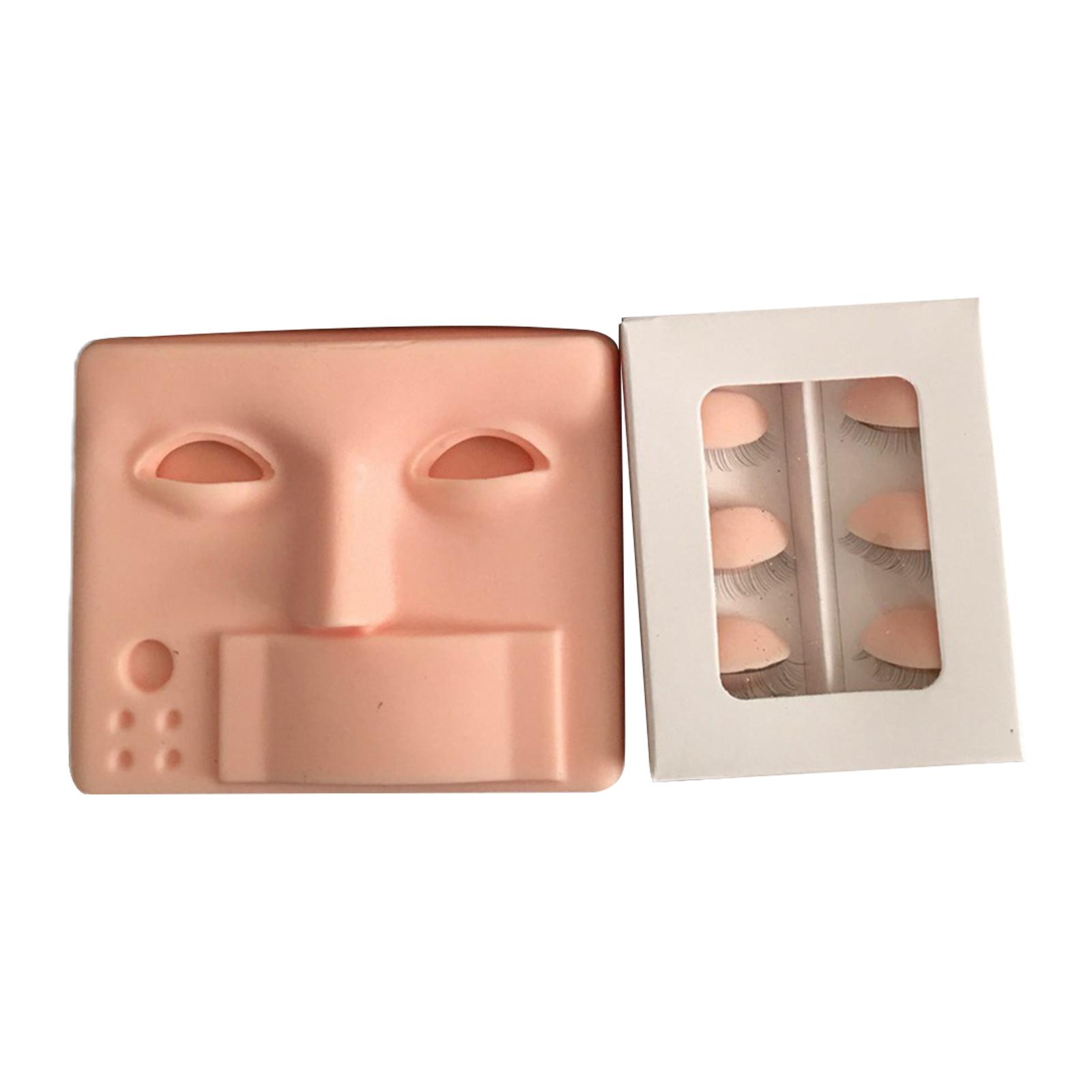 Magideal - Cara De Maquillaje De Práctica Con Soporte Para Pestañas Párpados Extraíbles Portátiles Cara De Práctica De Maquillaje De Pestañas Para , Rosado